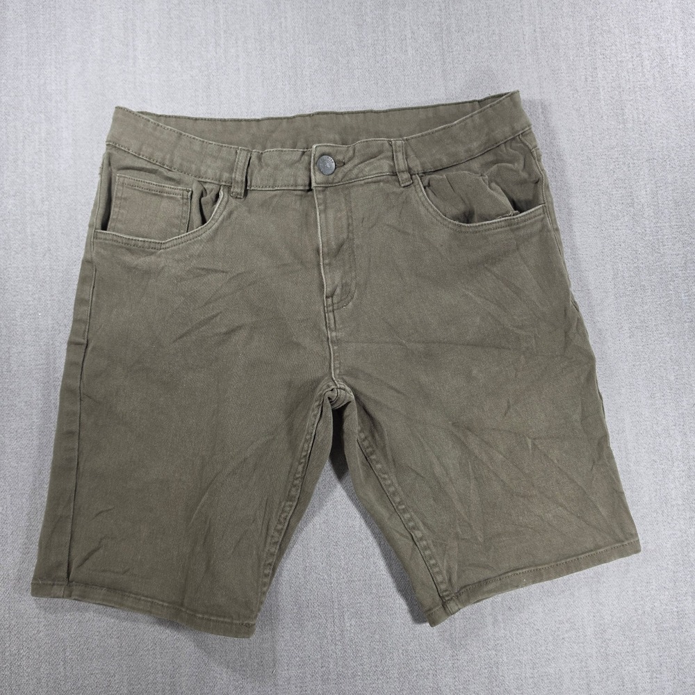 Sunrise Kingdom Shorts Mens 34 Olive Green Cotton Blend Twill Casual 5-Pocket